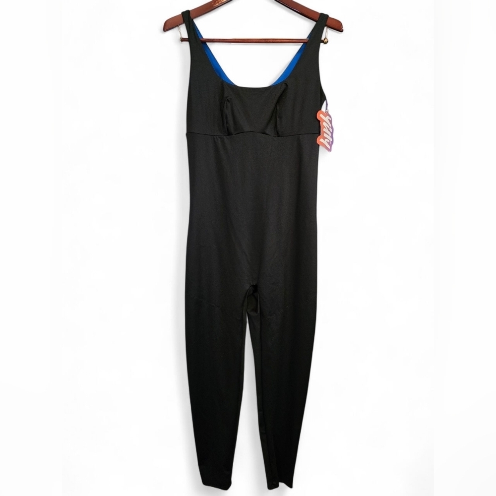 Yitty Headliner Shaping Catsuit Womens XL Black Tank Strap Bodysuit Jumpsuit NWT